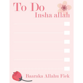 Pink to-do list Magneet - Insha Allah Roze, ideaal voor insha allah reminders